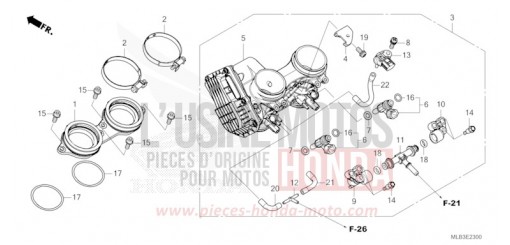 CORPS DE PAPILLON CB750AP de 2024